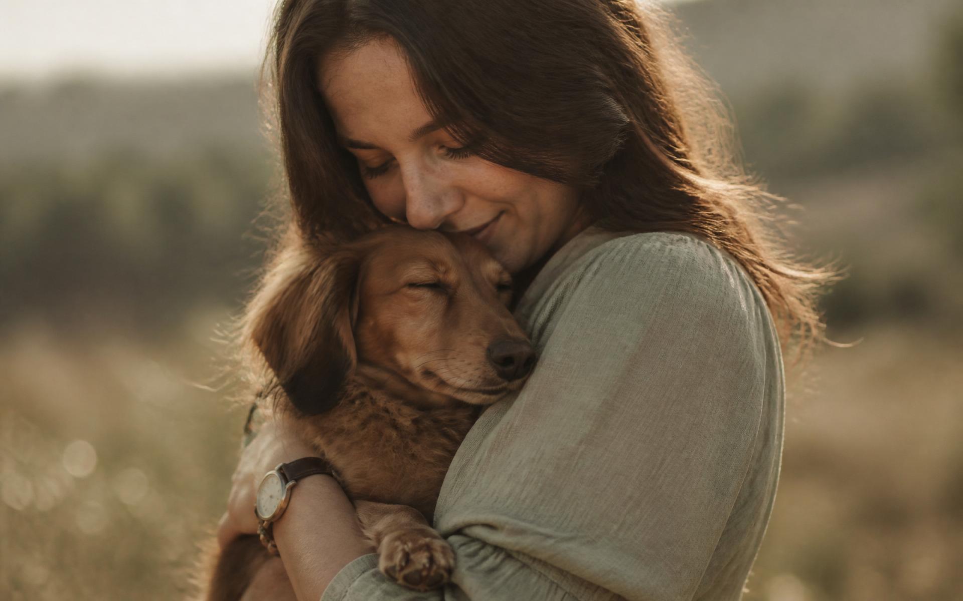 Person hält ihren geliebten Hund